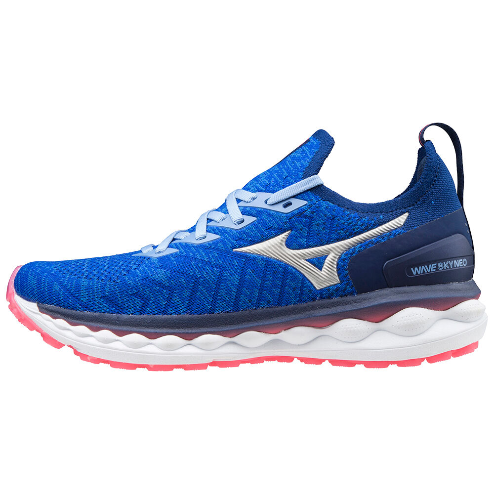 Mizuno Wave Sky Neo Női Futócipő Kék/Titán/Rózsaszín JYR673945